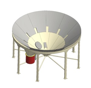 a CAD rendering of a hopper bottom cone for a grain bin showing the built in aeration system